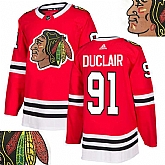 Blackhawks #91 Duclair Red With Special Glittery Logo Adidas Jersey,baseball caps,new era cap wholesale,wholesale hats